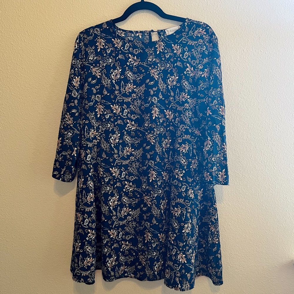 Altar’d State Paisley Shift Dress 3/4 Sleeve